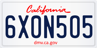 CA license plate 6X0N5O5