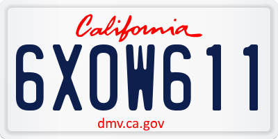 CA license plate 6X0W611