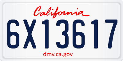 CA license plate 6X13617