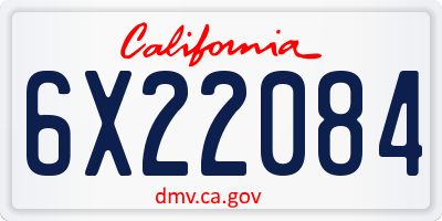 CA license plate 6X22084