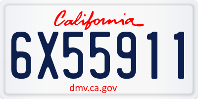 CA license plate 6X55911