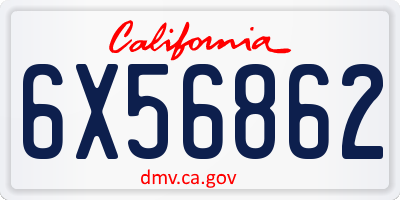 CA license plate 6X56862