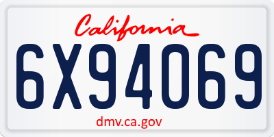 CA license plate 6X94069