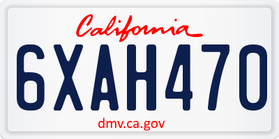 CA license plate 6XAH470