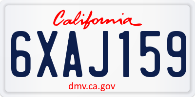 CA license plate 6XAJ159