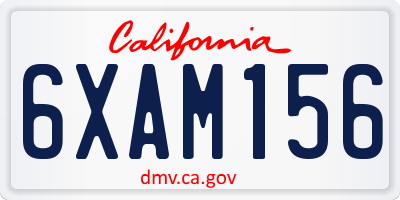 CA license plate 6XAM156