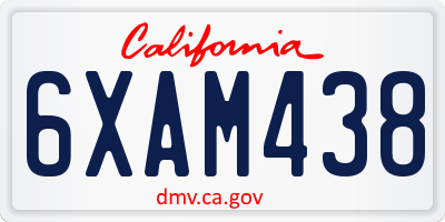 CA license plate 6XAM438