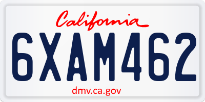CA license plate 6XAM462