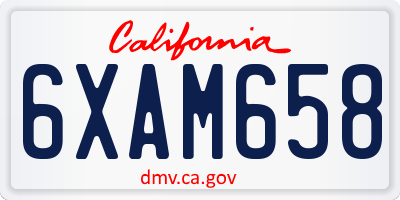 CA license plate 6XAM658