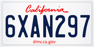 CA license plate 6XAN297