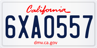 CA license plate 6XAO557