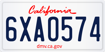 CA license plate 6XAO574