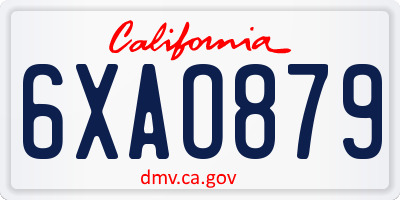 CA license plate 6XAO879
