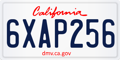 CA license plate 6XAP256