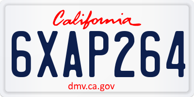 CA license plate 6XAP264