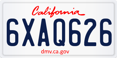 CA license plate 6XAQ626