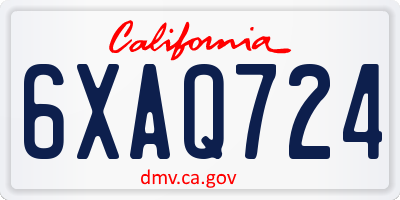 CA license plate 6XAQ724