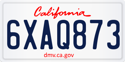 CA license plate 6XAQ873