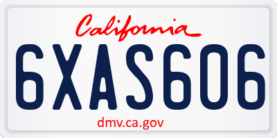 CA license plate 6XAS606