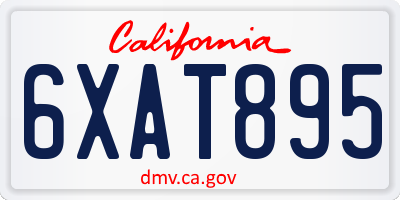 CA license plate 6XAT895