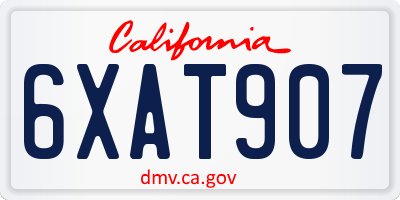 CA license plate 6XAT907