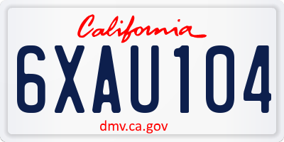 CA license plate 6XAU104