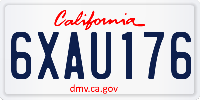 CA license plate 6XAU176