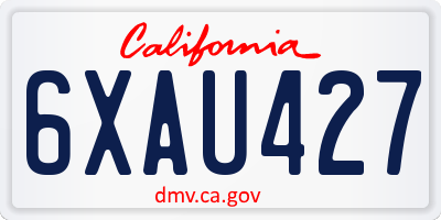 CA license plate 6XAU427
