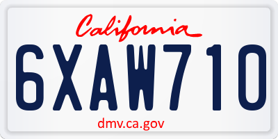 CA license plate 6XAW710