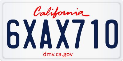 CA license plate 6XAX710