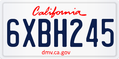 CA license plate 6XBH245