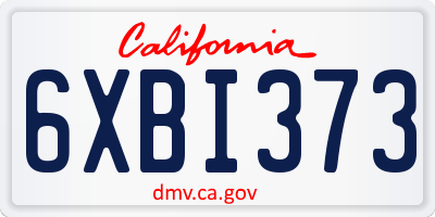 CA license plate 6XBI373