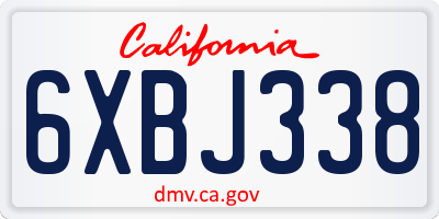 CA license plate 6XBJ338