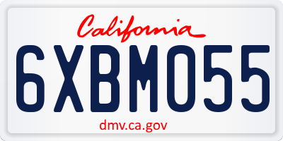 CA license plate 6XBM055