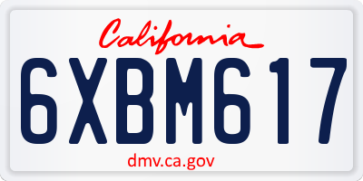 CA license plate 6XBM617