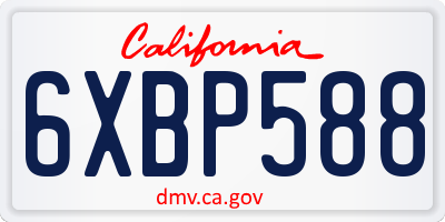 CA license plate 6XBP588