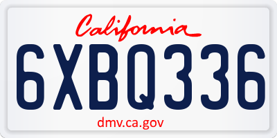 CA license plate 6XBQ336