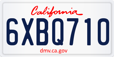 CA license plate 6XBQ710