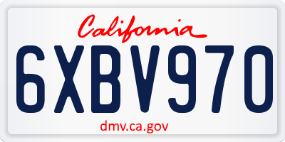 CA license plate 6XBV970