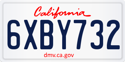 CA license plate 6XBY732