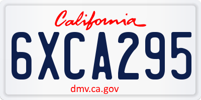 CA license plate 6XCA295