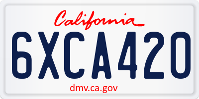 CA license plate 6XCA420