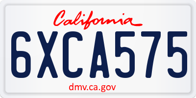 CA license plate 6XCA575