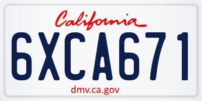 CA license plate 6XCA671