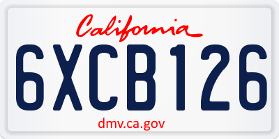 CA license plate 6XCB126