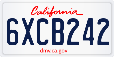 CA license plate 6XCB242