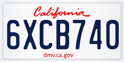 CA license plate 6XCB740