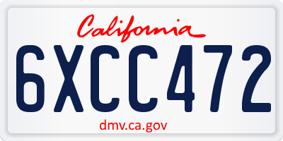 CA license plate 6XCC472