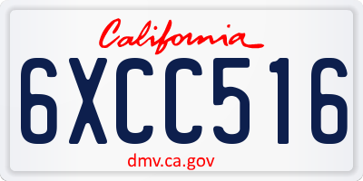 CA license plate 6XCC516