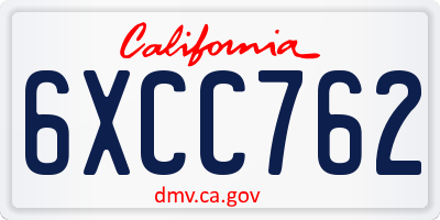 CA license plate 6XCC762